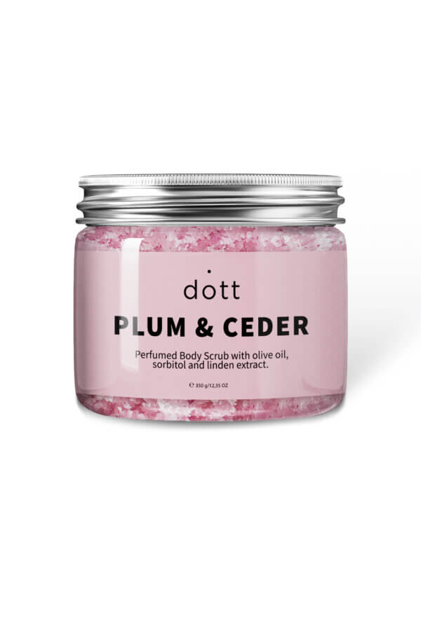 Perfumed Body Scrub with olive oil, sorbitol and linden extract PLUM & CEDAR