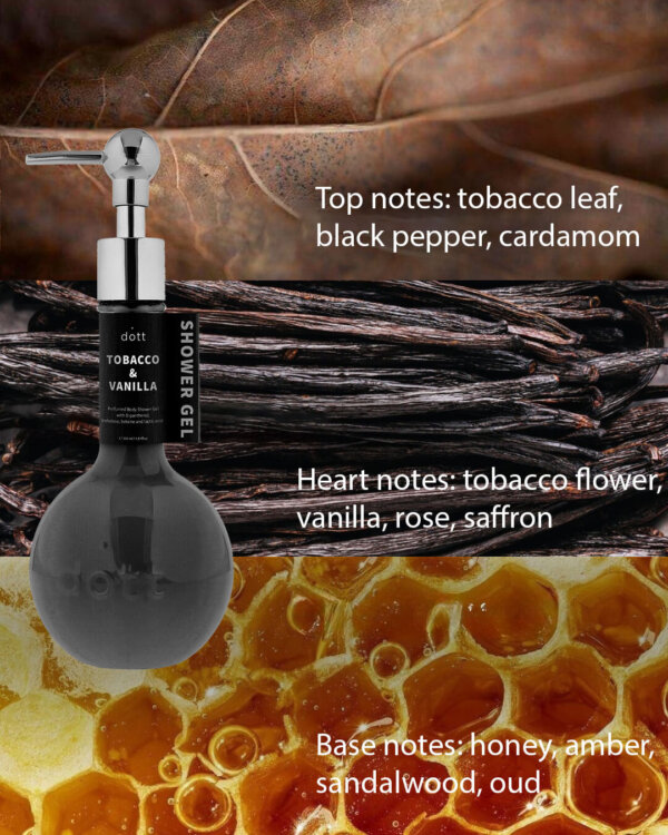 Perfumed Shower Gel with D-panthenol, trehalose, betaine and lactic acid TOBACCO & VANILLA - Image 5